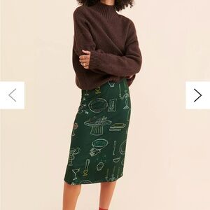 Lisa Says Gah Green Patterned Skirt